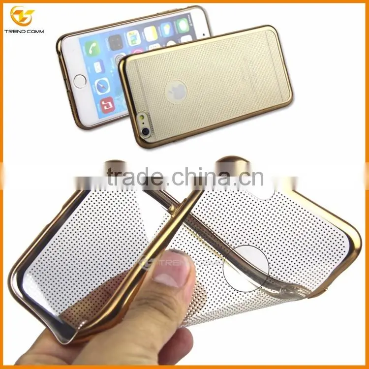 wholesale plating transparent tpu soft case for iphone 6