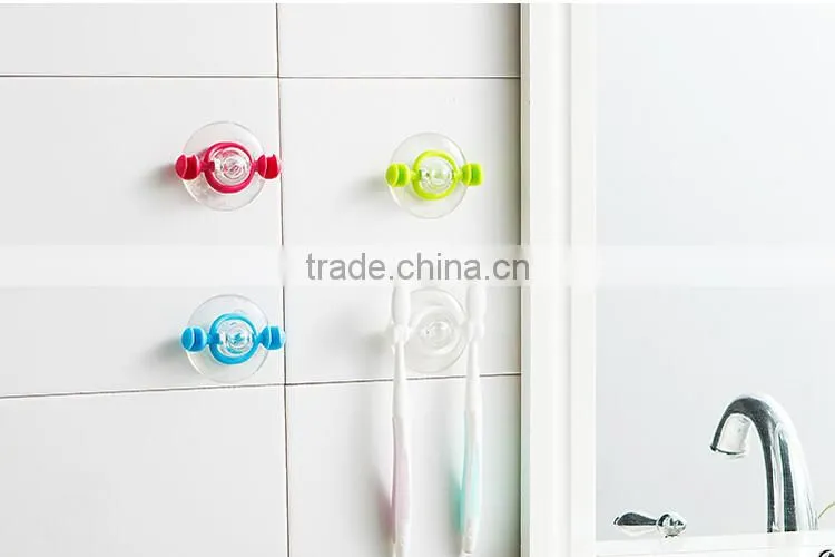 Round Silicone Suction Plastic Toothbrush Holder Hot Selling