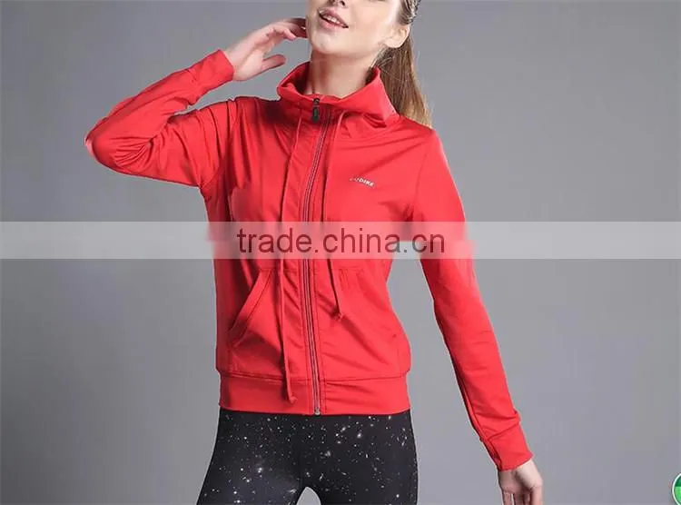 running coat spandex fabric, dry fit running sports wear