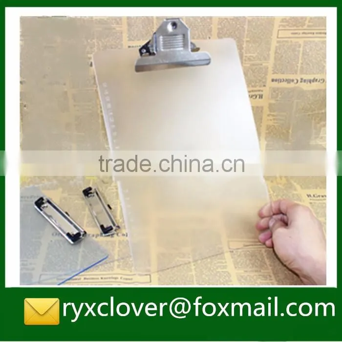 Eco-friendly PP office stationery A4 size plastic hospital writing clipbroad