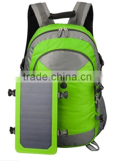 solar bicycle charger bag, Solar Charger Backpack With 6.5 Watts Solar Panel,green solar backpack,solar hydration backpack