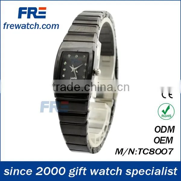 2013 hot sell black ceramic watch HT8003 fashion style women watches