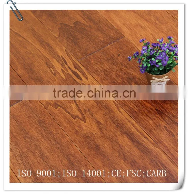 Handscraped Surface Poplar Multilayer Engineered Wood Flooring