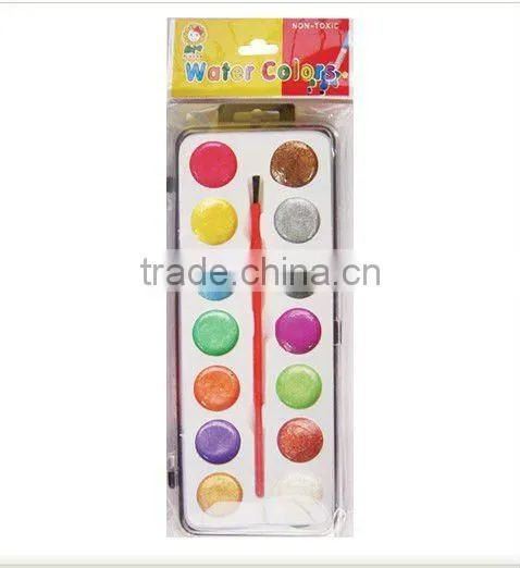 16 COLORS METTALLIC WATER COLOR DAMP DRY WITH A PANTBRUSH NON-TOXIC