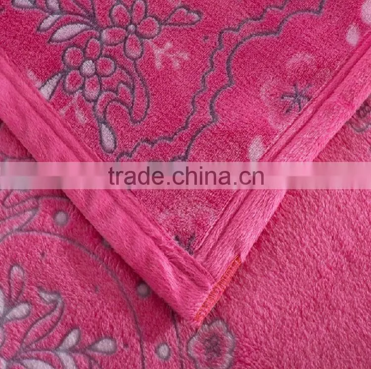 Pretty colorful printed cheap soft korean mink blanket