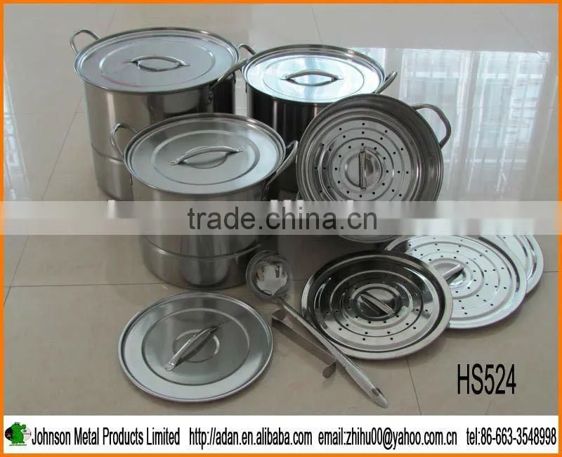 SS Steamer Stockpot 4Pcs Set