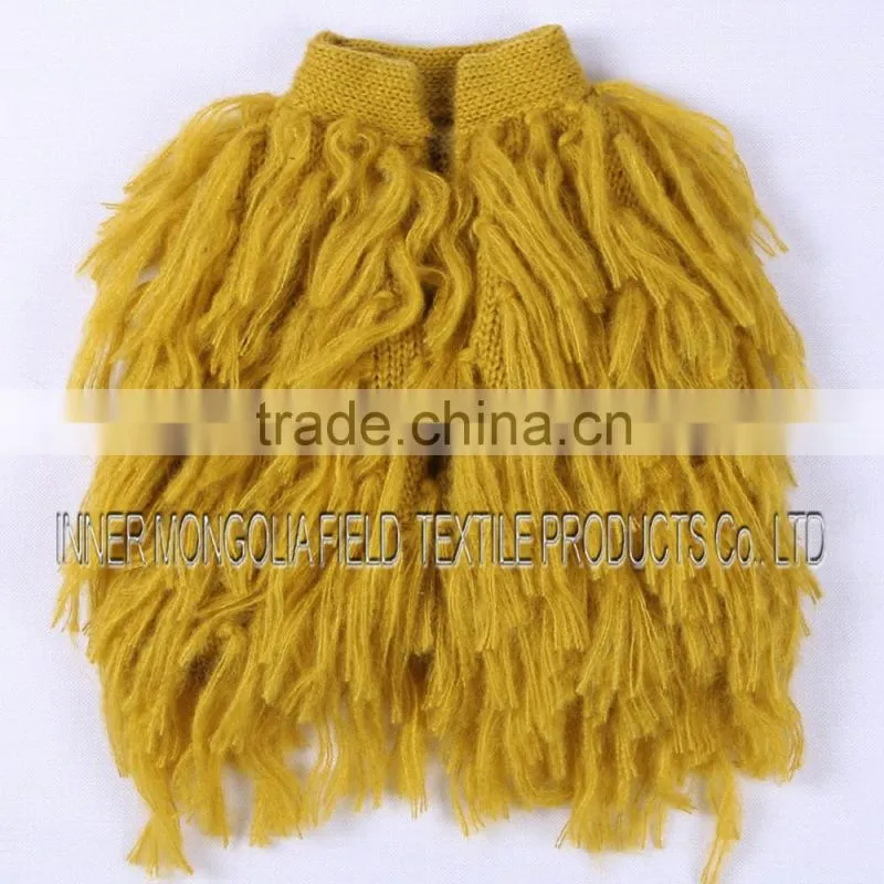 Mohair Crochet Fringe Vest