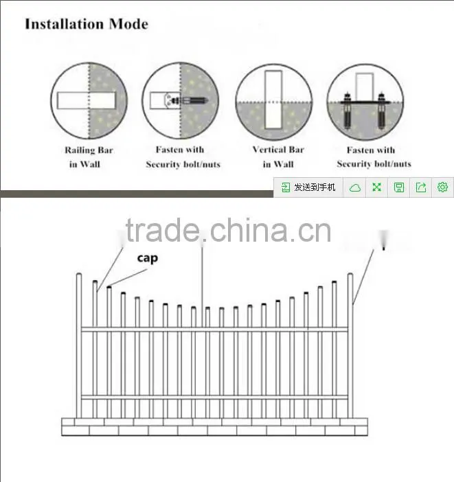 DK017 2015 Modern Metal Garden Fence Panels used for Yard/School/Garden