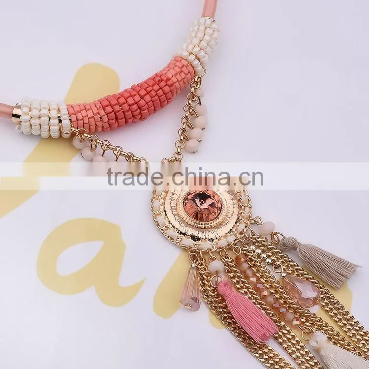 Beautiful Brazilian Summer Beach Tassel Necklace Earring Jewelry Set