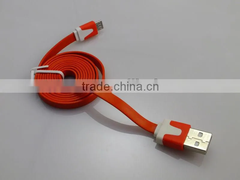High quality,flat noodle micro usb cable.noodle colorful micro usb cable for samsung for mobile phone(MDC1030)