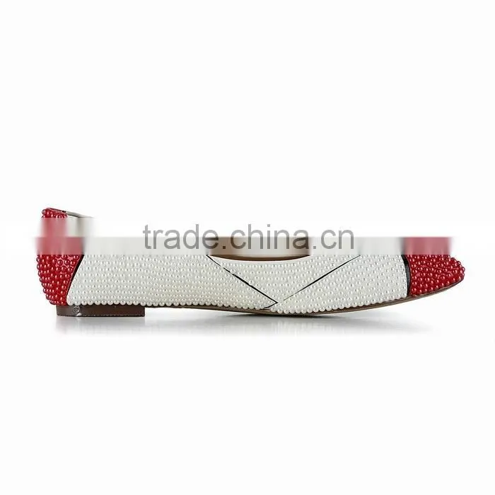 Good Quality Hot Classic Latest Flat Shoes for Women 2015 Pearls Casual Shoes