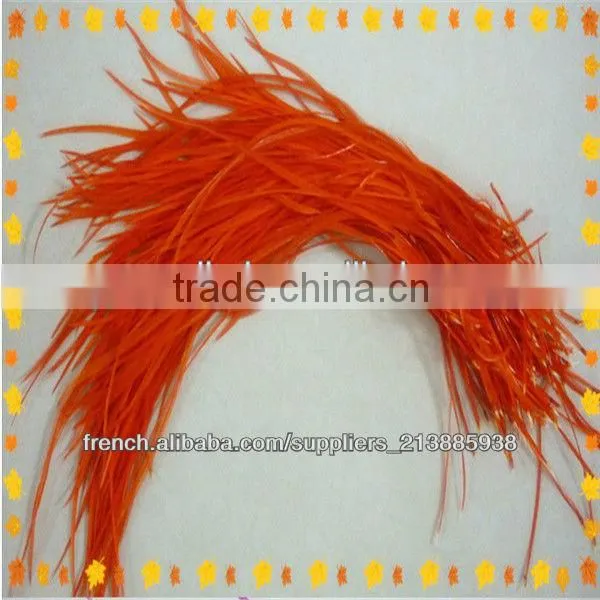 Thin Long party show colorful top sale real rooster feather hair extensions