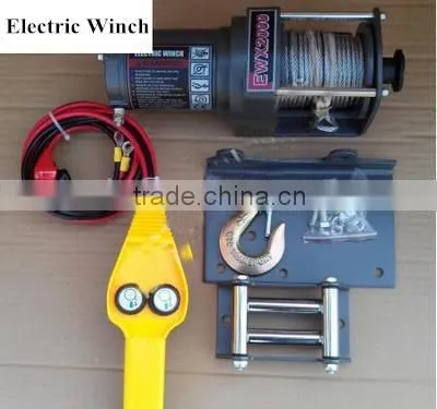 9500lbs/3000lbs mini 12v electric winch rope