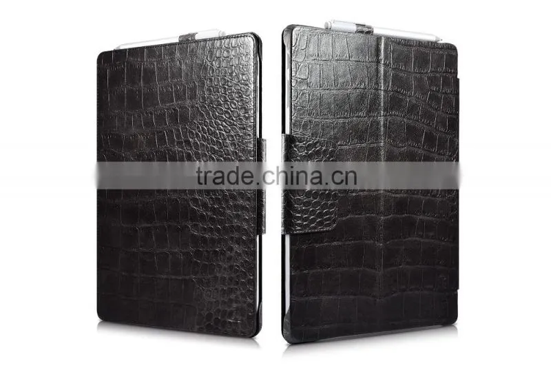 Icarer Luxury Crocodile Grain Genuine Leather Flip Case for Surface Pro 4 ultra thin holder leather case for surface pro 4