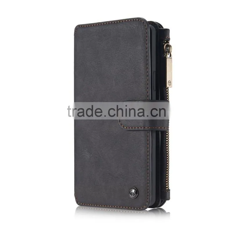 Caseme PU leather case with zipper wallet bag for Samsung NOTE5 multiple card slot stand flip case for NOTE5