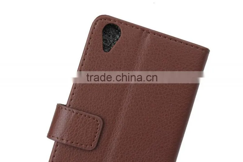 MMT Luxury litchi grain photo frame pu leather case for SONY X with card slot wallet holder leather protective case for SONY X