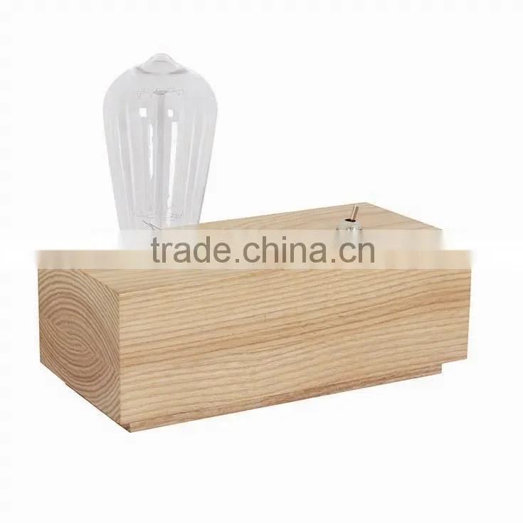 wood base table lamp for shop decor decorative glass metal table lamp made in china