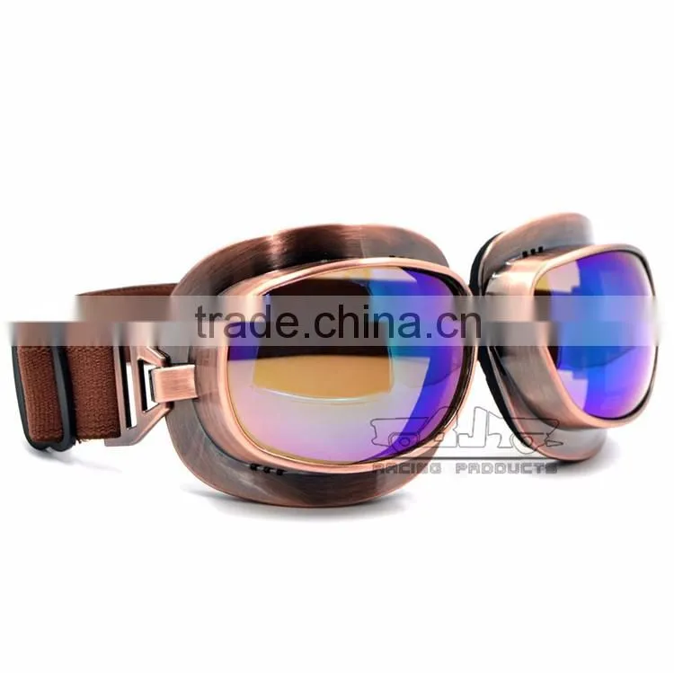 BJ-GT-013 Frame Copper Frame racing UV Lens goggles racing goggles glasses motorcycle googles for Harley