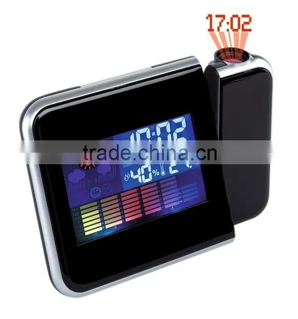 LED colorful weather station projection electronic clock weather forecast projection clock snooze alarm clock