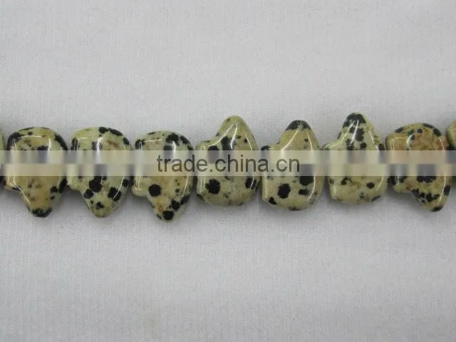 Wholesale 13 x 18mm Dalmatine jasper bear beads