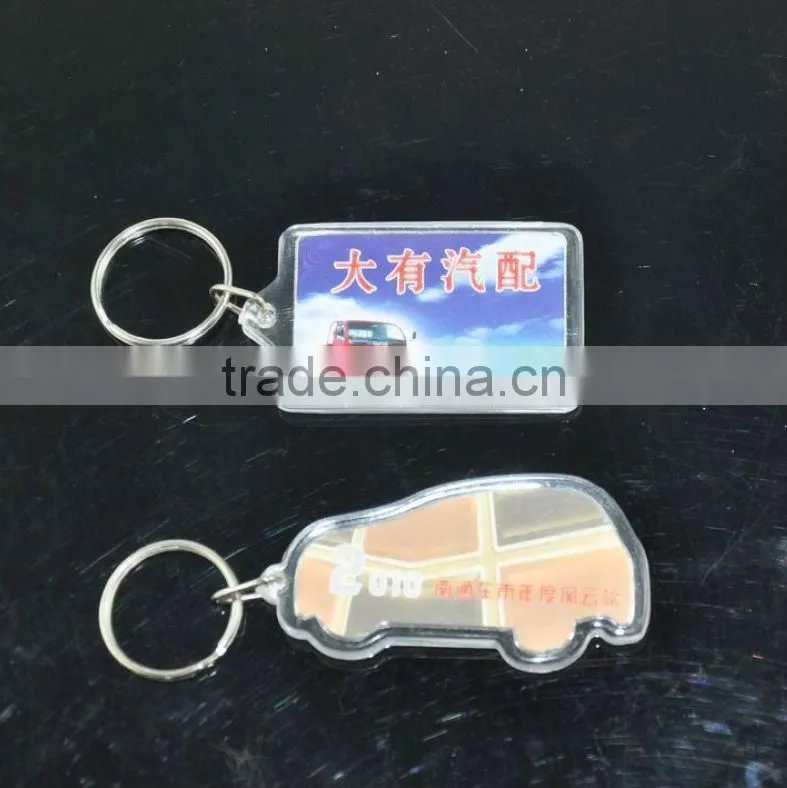 Wholesale custom laser cut printed acrylic keychain for souvenir gift