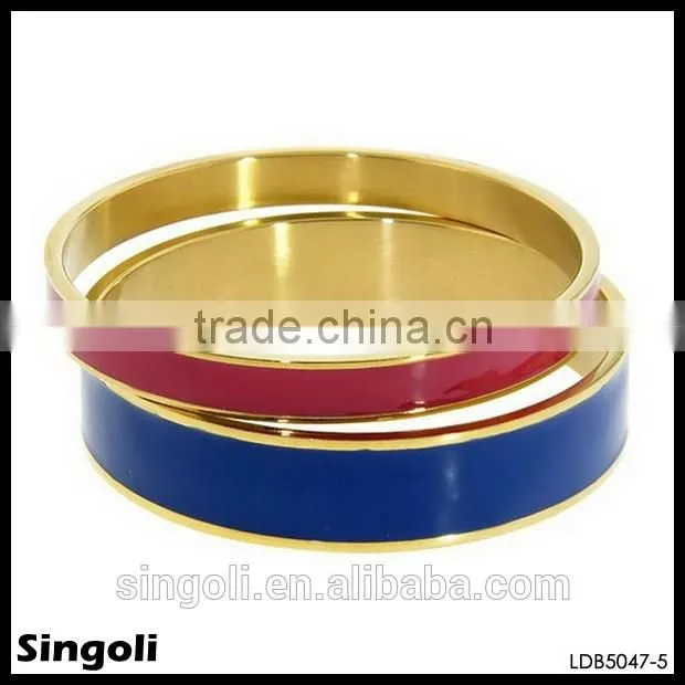 Exquisite shine enamel metal bracelet double bangle sets classical white and black alloy bracelet