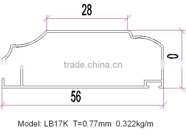 wooden grain aluminum frame for Kitchen Cabinet series aluminium profile