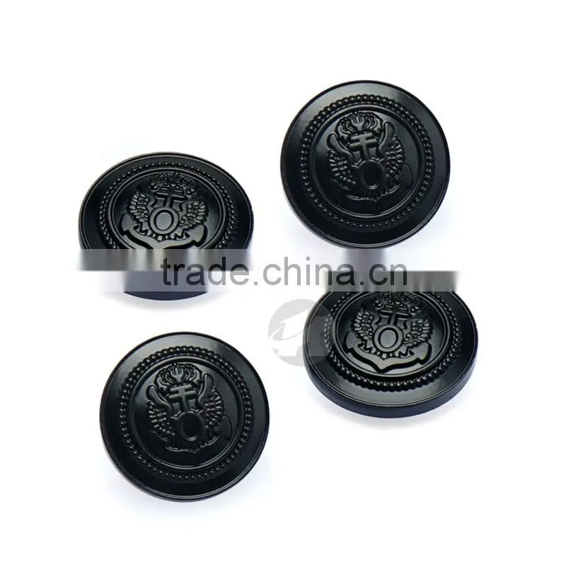 Black Engraved Snap Button Custom Logo