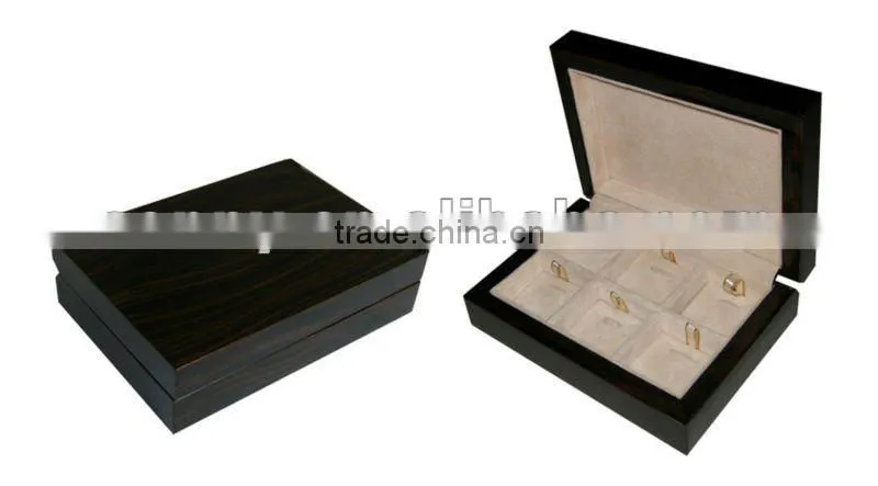 High gloss ebony wooden packing cufflink box
