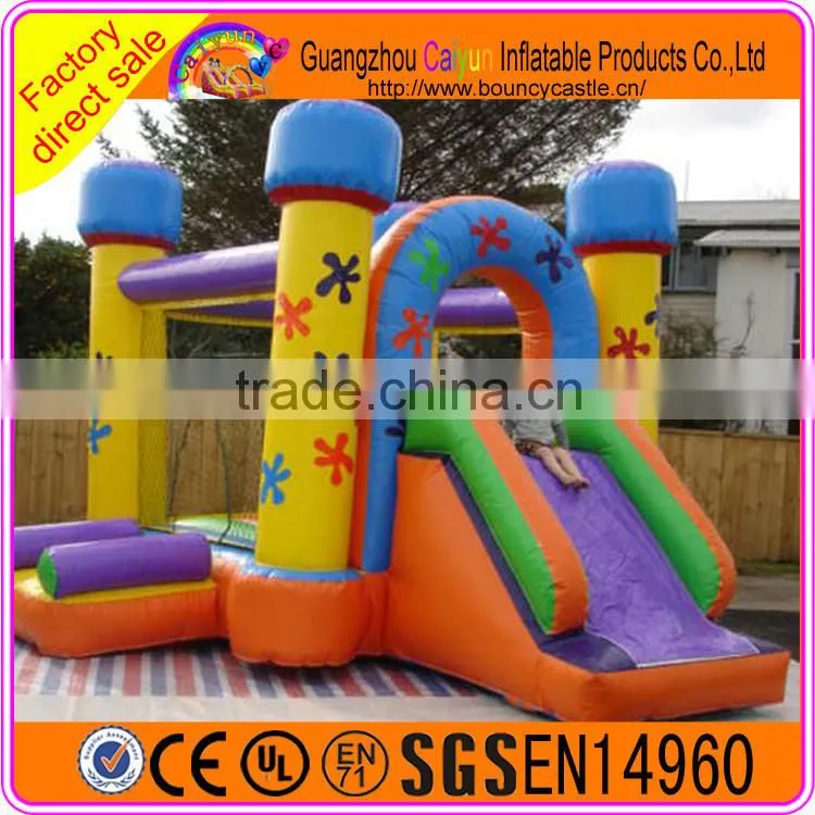 2016 Hot sale commercial cheap inflatable bouncer,jumping bouncy castle with slide