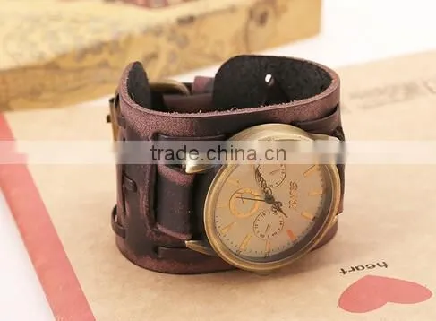 >>< SW16688 HOT SELLING Men handmade Leather Watch Bracelet/