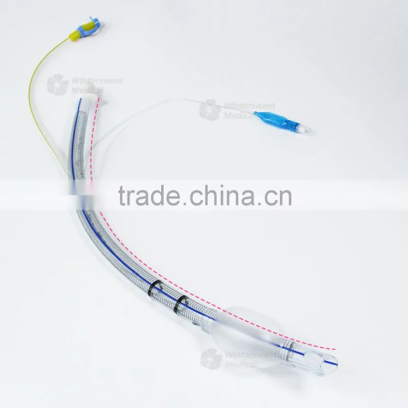 Reinforced spray wire endotracheal tube with suction lumen