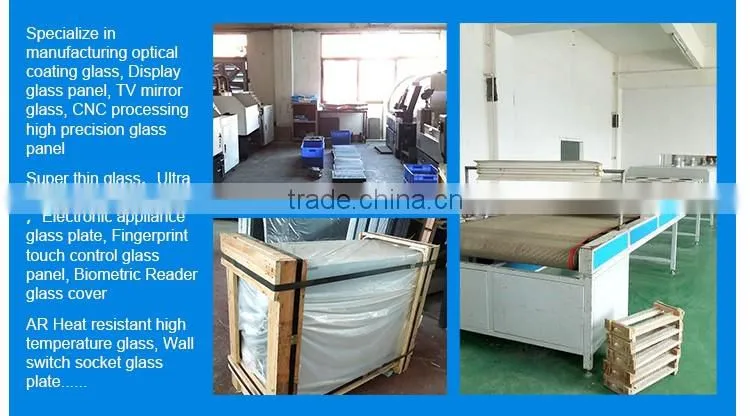 CNC drilling crystal 0.55mm-22mm thickness clear optical lens glass panel