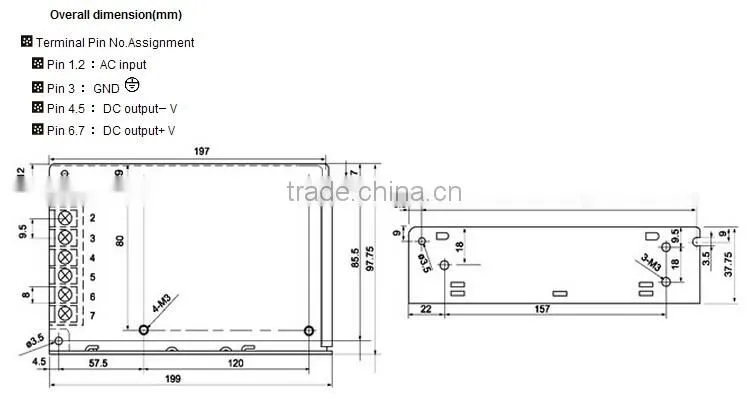 CNGAD 145W Power Switching Supply 5V 25A(5v switch power supply,switch mode power supply)(S-145-5)