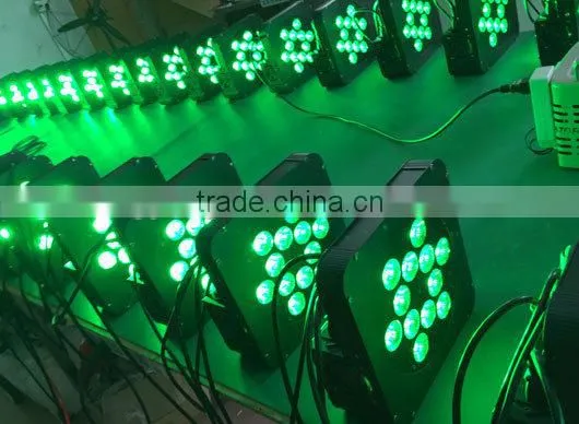 Excellent quality hot-sale 12*15w rgbwa+uv 6 in 1 flat led par 64 stage lights