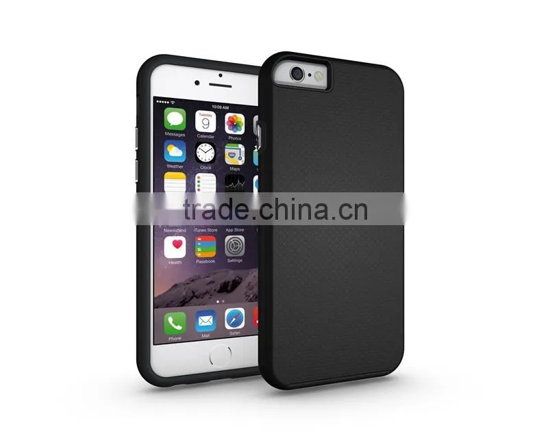 High impact hybrid hard +soft touch armor rugged case for apple iphone 6 cell