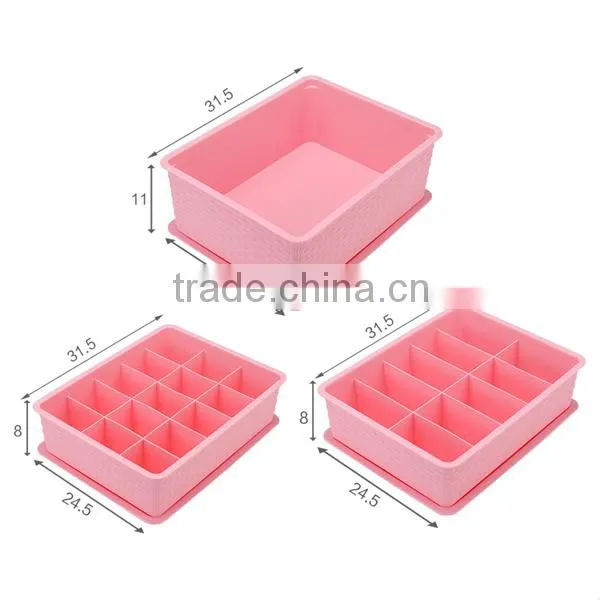 Promotion 3pcs sets ties bra and underwear organizer box