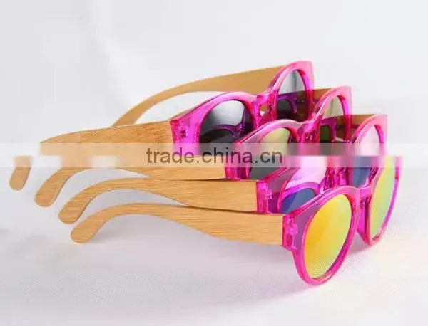 2015 High quality FDA natural bamboo acetate sunglasses