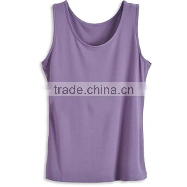 Ladies Modal Cotton Purple Tank Top Shirts (lyt-060070)