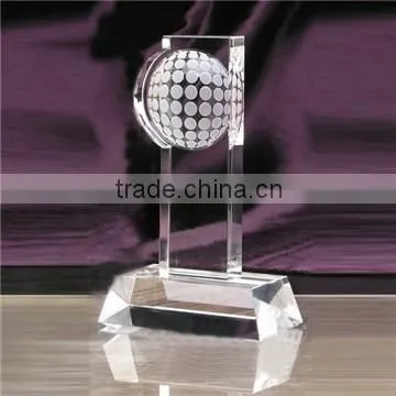 Wholesale New Design cheap crystal glass golf trophy awards for golf club souvenir