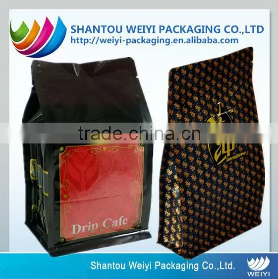 Flat Bottom Paper Bag for Food Packing, Laminated with Plastic