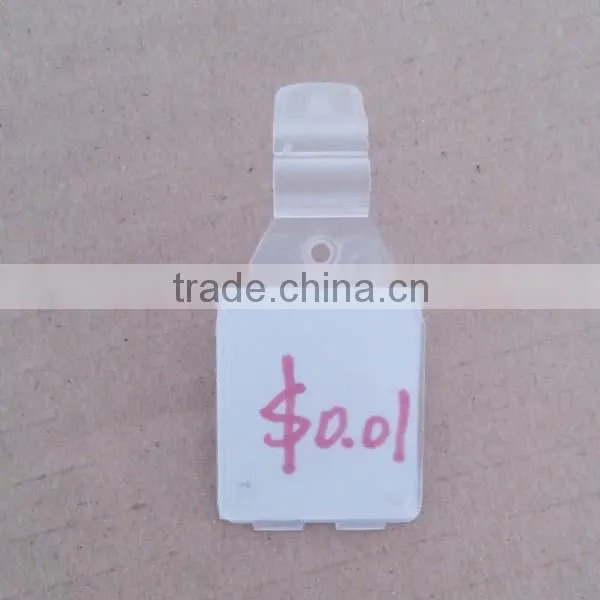 Supermarket Transparent Plastic Price Label Holder for U-shape Hook