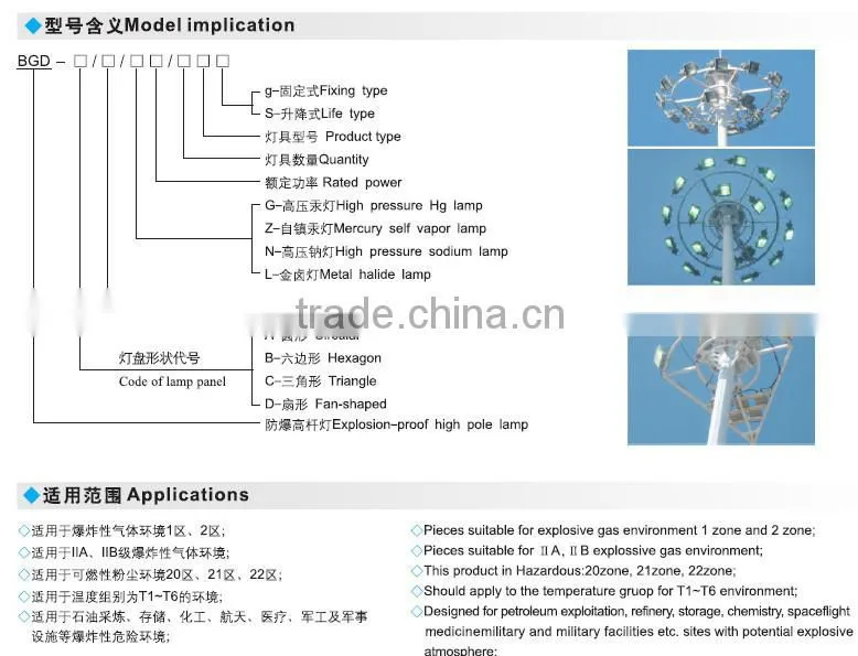 BGD explosion proof high pole lamp long life