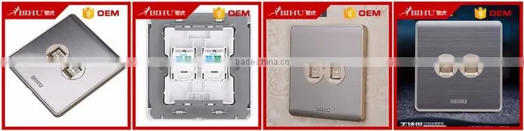 best sell factory single/double telephone socket RJ11 RJ45 stainless steel socket