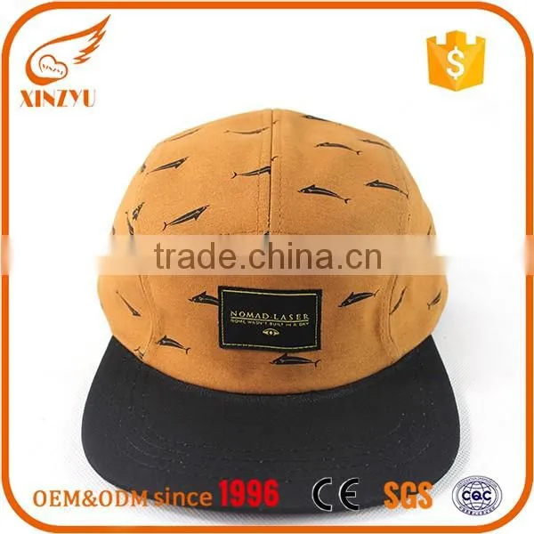 2016 wholesale printed 5 panel snapback cap custom cheap flat bill hats unisex