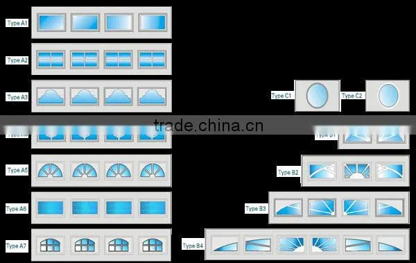 PVC windows for sectional garage door