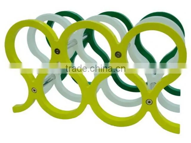 Stylish 3 tiers Coloful Wine Rack with Holes for Bottle Storage