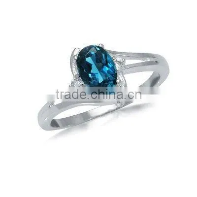 Blue Topaz GP 925 Silver Dangle Earrings
