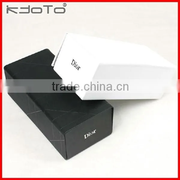 2014 New Style black or white luxury unique custom logo priting sunglasses Box Wholesale
