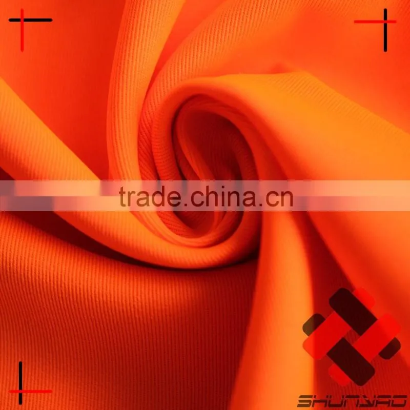 orange reflective twill gabardine fabric for workwear